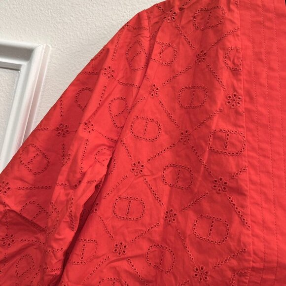 NWOT TWINSET Women's Red Eyelet Embroidered Mini Dress Size 44 - Picture 3 of 9